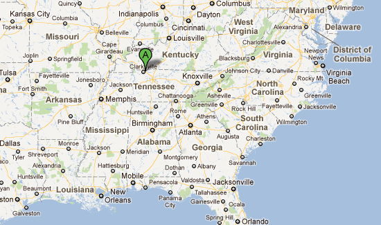 Clarksville, TN map